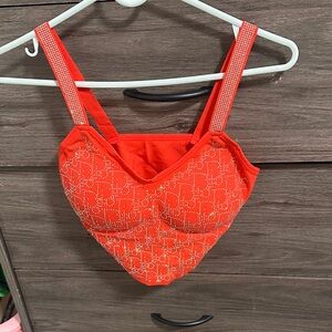 Elegant Orange Embellished Bralette